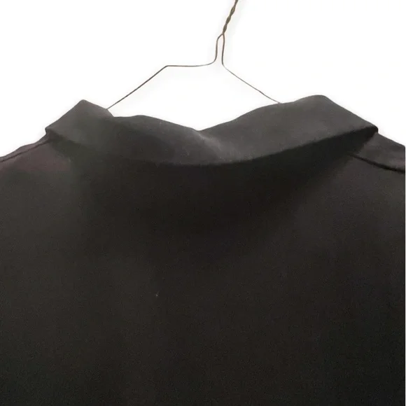 Vintage Desiree Womans Black Button Down Short Sleeve Collared V Neck Midi Dress - Picture 6 of 10